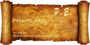 Péterfi Edit névjegykártya